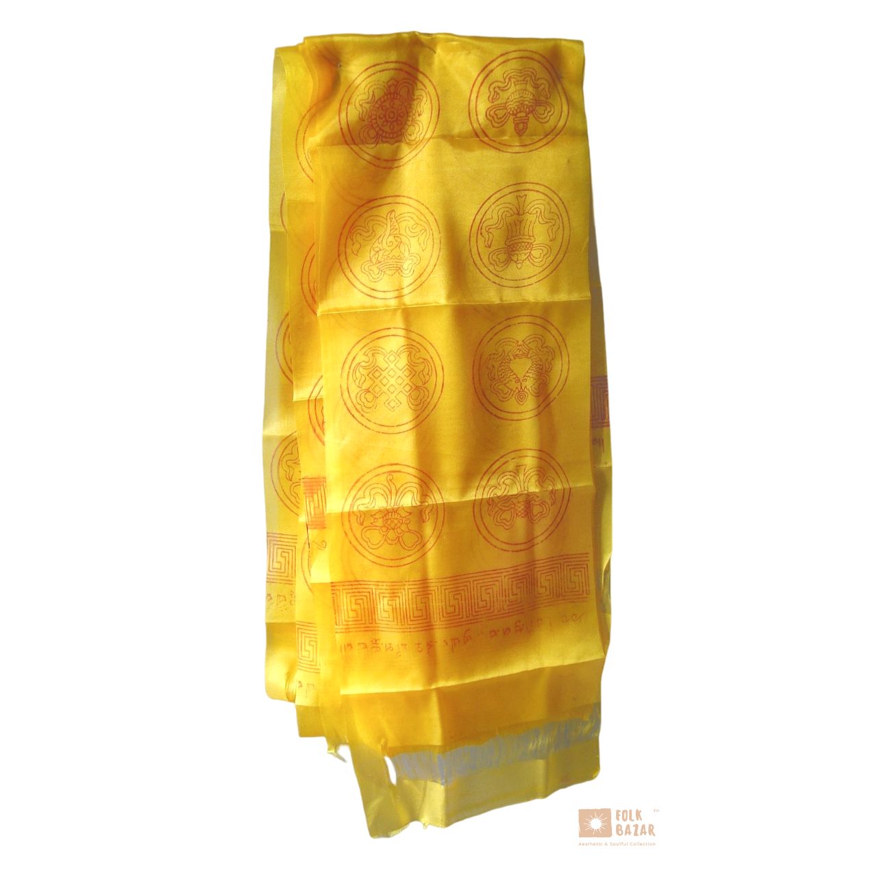 Mulit-color Eight Lucky Signs Printed Khadag (1 Bapcha - 4 pcs)